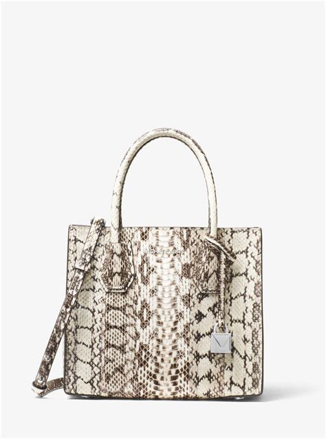 michael kors mercer snakeskin crossbody